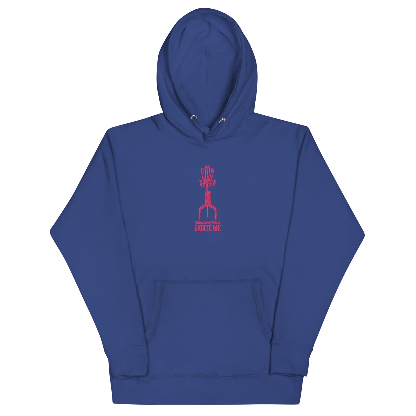 Chains and Disc's Excite Me Hoodie with pink embroidery